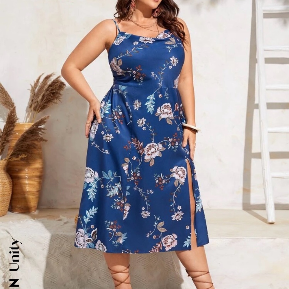 Blue Floral Women's Dress